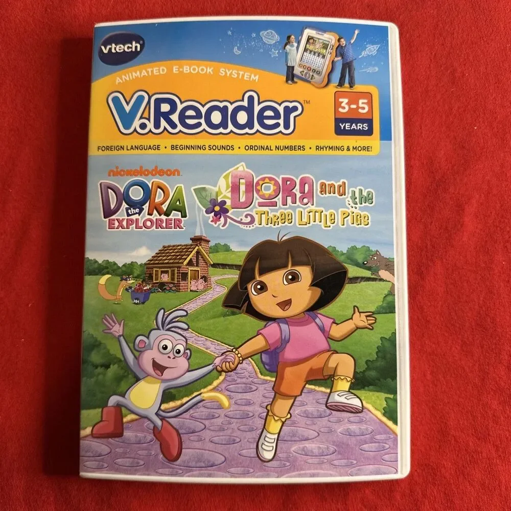 VTech V.Reader Animated E-Book System Dora The Explorer & The Three Little Pigs